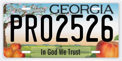 GA license plate PRO2526