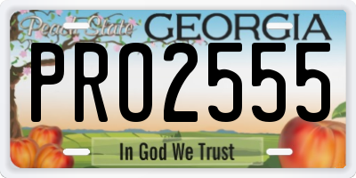 GA license plate PRO2555