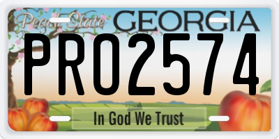 GA license plate PRO2574