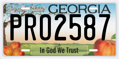 GA license plate PRO2587