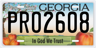 GA license plate PRO2608