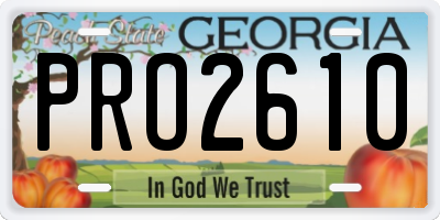 GA license plate PRO2610
