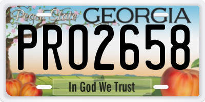 GA license plate PRO2658