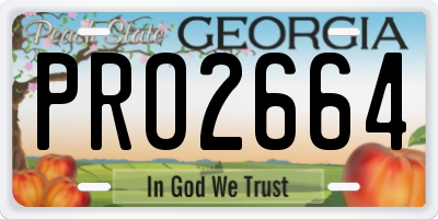 GA license plate PRO2664