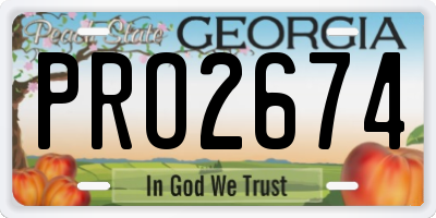 GA license plate PRO2674