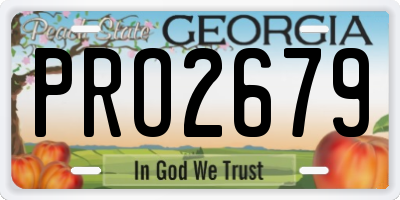 GA license plate PRO2679