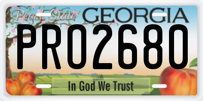 GA license plate PRO2680