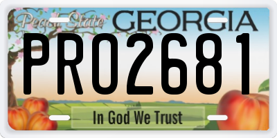 GA license plate PRO2681