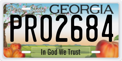 GA license plate PRO2684