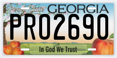 GA license plate PRO2690
