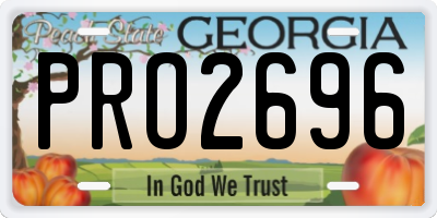 GA license plate PRO2696