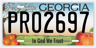 GA license plate PRO2697