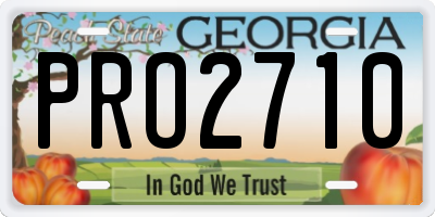 GA license plate PRO2710