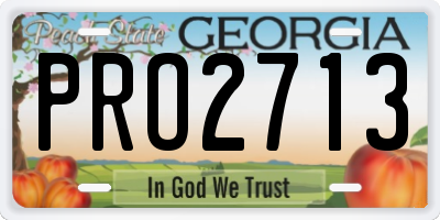GA license plate PRO2713