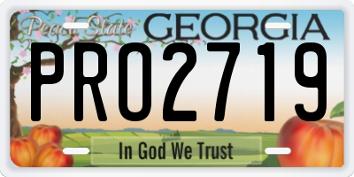 GA license plate PRO2719
