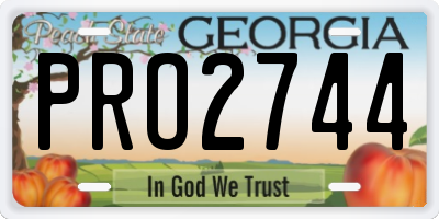 GA license plate PRO2744