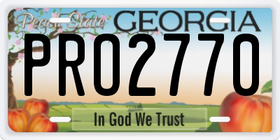 GA license plate PRO2770