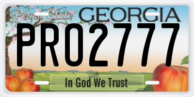 GA license plate PRO2777