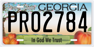 GA license plate PRO2784
