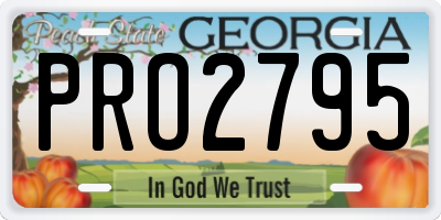 GA license plate PRO2795