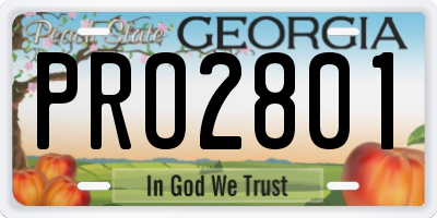 GA license plate PRO2801