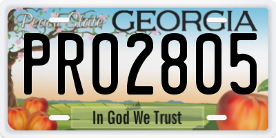 GA license plate PRO2805