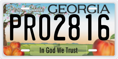 GA license plate PRO2816