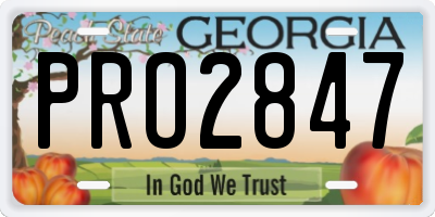 GA license plate PRO2847