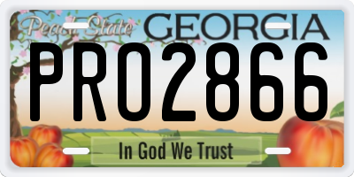 GA license plate PRO2866