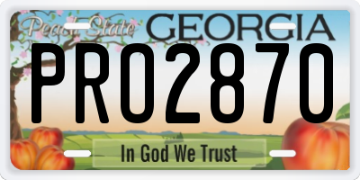 GA license plate PRO2870