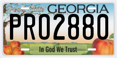GA license plate PRO2880