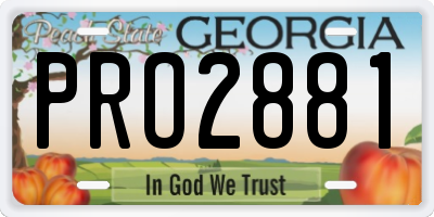 GA license plate PRO2881