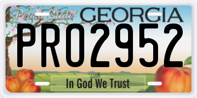 GA license plate PRO2952