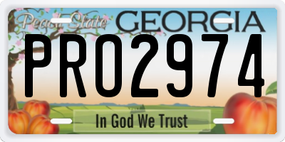 GA license plate PRO2974
