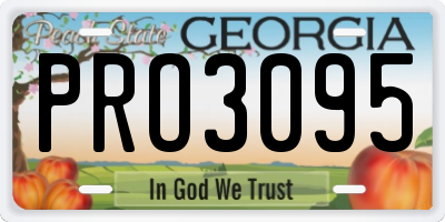GA license plate PRO3095