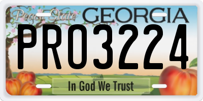 GA license plate PRO3224