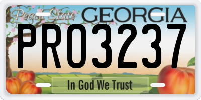 GA license plate PRO3237