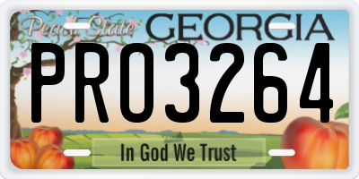GA license plate PRO3264