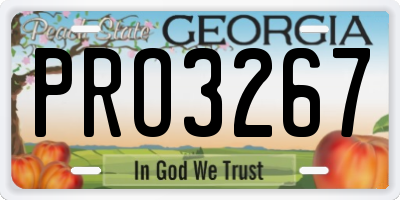 GA license plate PRO3267
