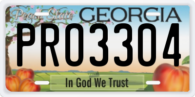 GA license plate PRO3304