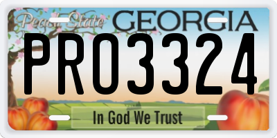 GA license plate PRO3324