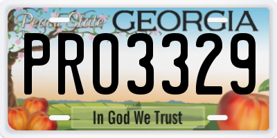 GA license plate PRO3329