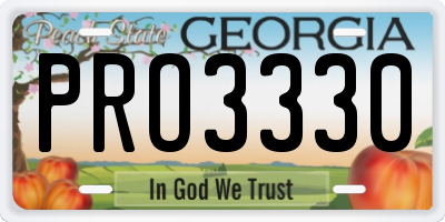 GA license plate PRO3330