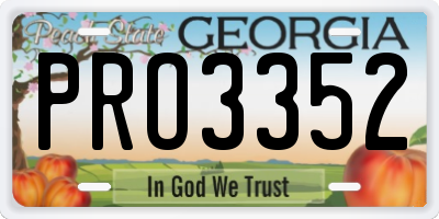 GA license plate PRO3352
