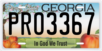 GA license plate PRO3367