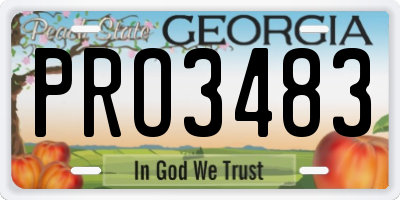 GA license plate PRO3483