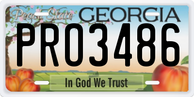 GA license plate PRO3486