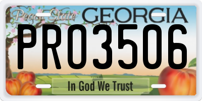 GA license plate PRO3506