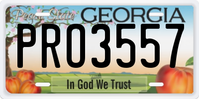GA license plate PRO3557