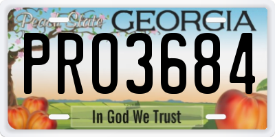 GA license plate PRO3684